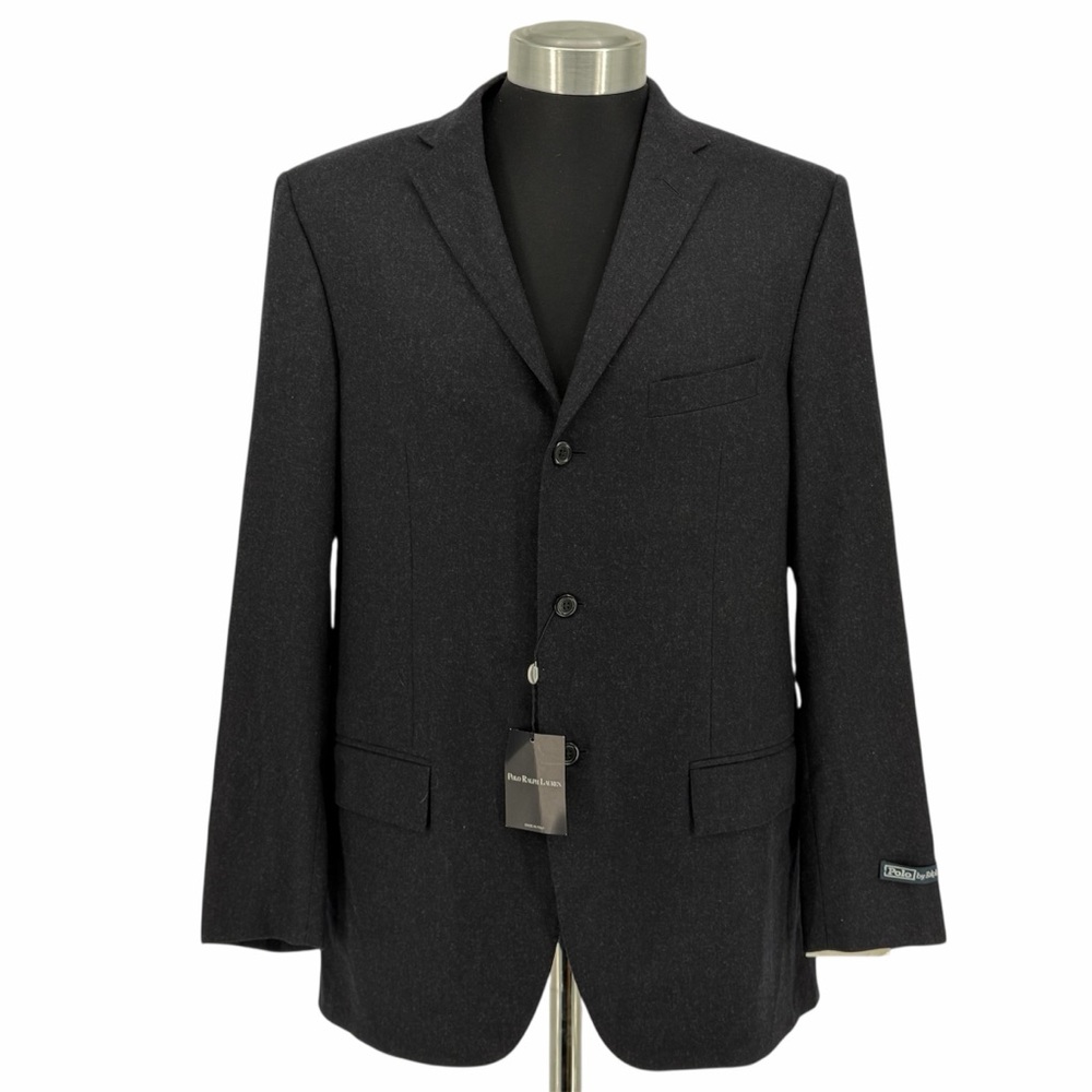 Polo by Ralph Lauren Men’s CF Kennedy Charcoal Blazer Sz 41 LNG Virgin Wool 100